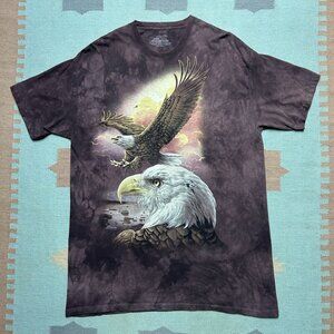The mountain graphic t shirt tie dye eagle bird animal nature tee adult XXL tall